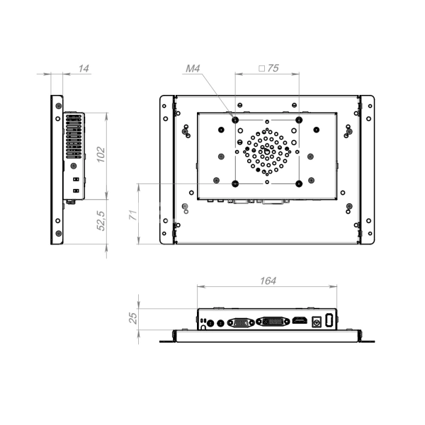 Встраиваемый монитор 8,4" FS084SMK6-07U1-HDV