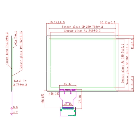 Ёмкостной сенсорный экран 12,1" EG12.1-A-0403V1