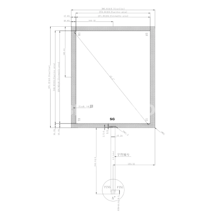 Резистивный сенсорный экран 17,1" STW-171005 (черная рамка)