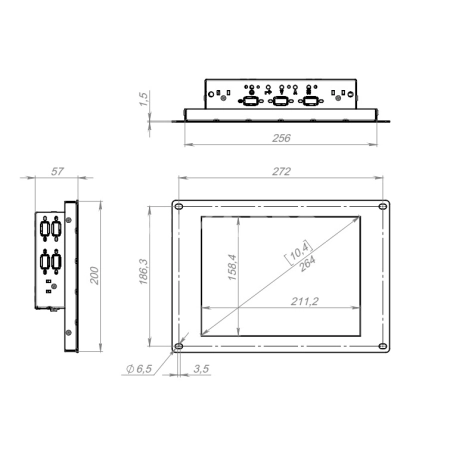 Встраиваемый сенсорный монитор 10,4" PL104SMP-86HR42-HDV