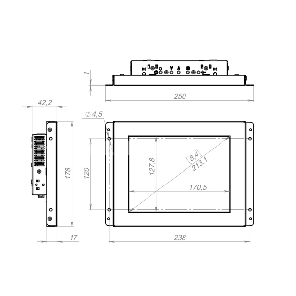 Монитор 8,4" DN084SMK6-07U1-HDV