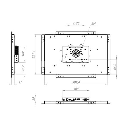 Встраиваемый монитор 15,6" FS156WMKE-90S1-H