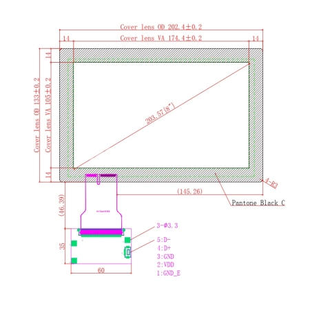 Ёмкостной сенсорный экран 8" EG8-A-1509V1 с USB