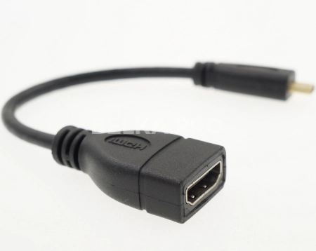 Кабель HDMI (F) - micro HDMI (M), круглый, 15 см