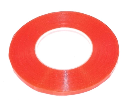 Скотч двусторонний прозрачный 3M с красной защитной лентой ширина 8мм 50м