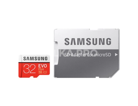 Карта памяти microSDHC UHS-I EVO PLUS 32 ГБ, 95 МБ/с, Class 10, переходник SD, MB-MC32GA/RU