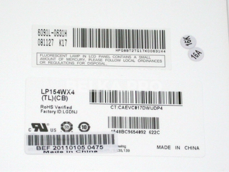 ЖК дисплей 15,4" 1280x800 LP154WX4-TLCB