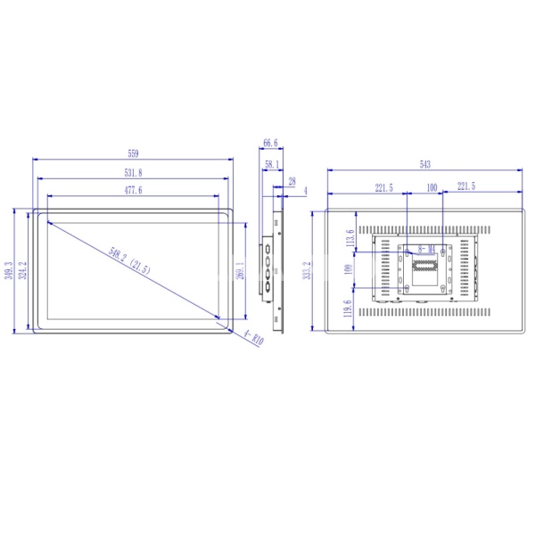 Встраиваемый сенсорный моноблок 21,5" PC-W215W90SAC (J1800/2/32)
