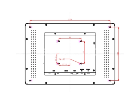 Встраиваемый сенсорный монитор 12,1" PZ121WKZ-28HPZ1-HV