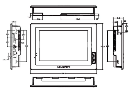 Встраиваемый сенсорный моноблок 7" Lilliput PC-701 PRO