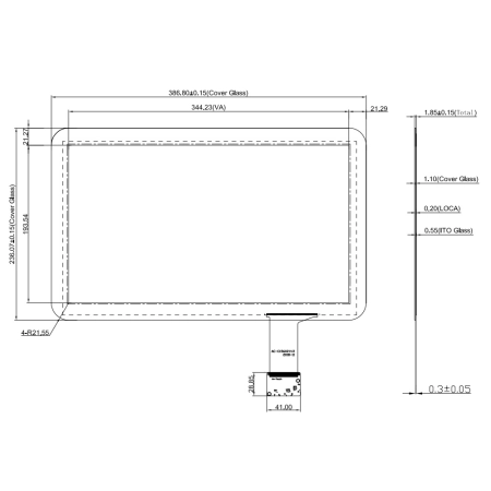 Ёмкостной сенсорный экран 15,6" AC-C156051 с USB