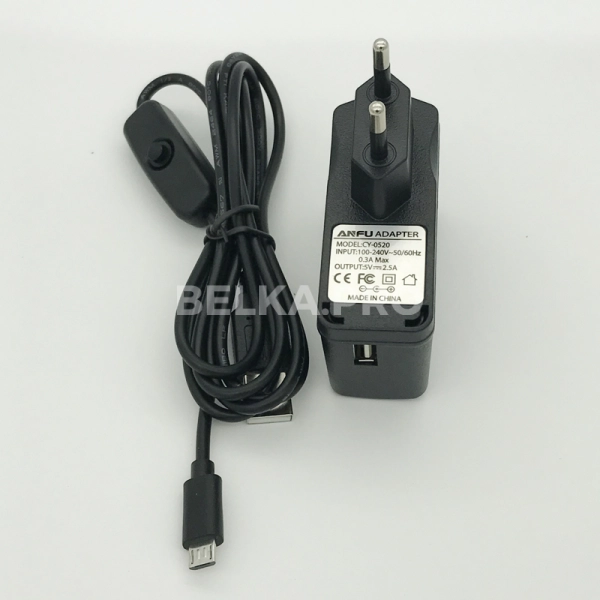 Блок питания для Raspberry 5В/2.5А разъём microUSB