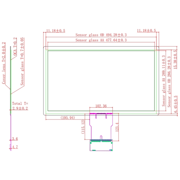 Ёмкостной сенсорный экран 21,5" EG21.5-A-1609V1 с USB