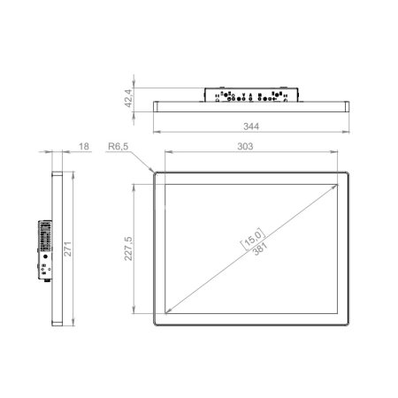 Сенсорный монитор 15" DZ150SLK6-07HPZ1-HDV