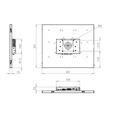 Встраиваемый монитор 17" FL170SMK6-20H1-HDV