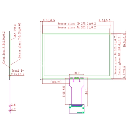 Ёмкостной сенсорный экран 12,1" EG12.1-A-1610V1 с USB