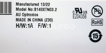 ЖК дисплей 14" B140XTN03.2