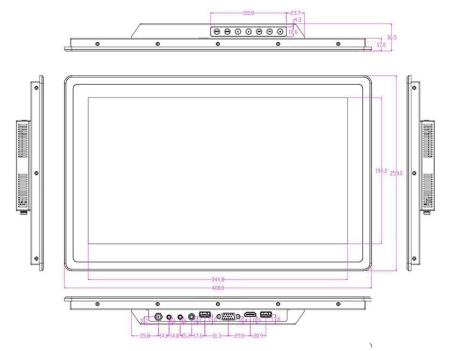 Встраиваемый сенсорный монитор 15,6" Lilliput TK1560-NP/C/T