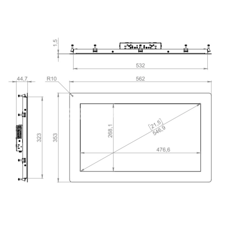 Встраиваемый сенсорный монитор 21,5" PN215WMK6-90HR41-HDV