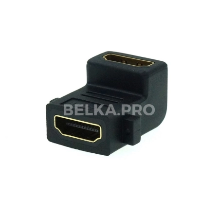 Переходник HDMI (F) - HDMI (F) угловой с ушами