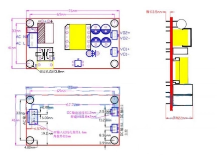 Блок питания DLK17A-17W 5В/1А+12В/1А