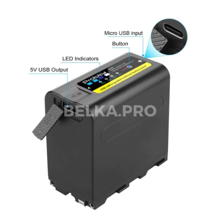 Аккумулятор NP-F780 с USB, 6800 мАч