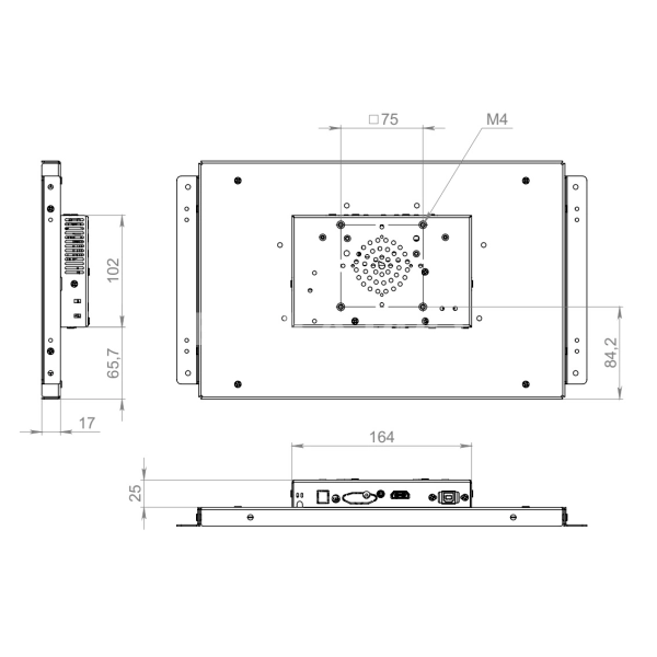 Встраиваемый сенсорный монитор 13,3" FS133WMKE-90S1-H