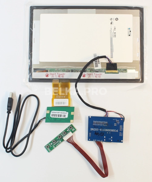 Сенсорный дисплей 10,1" B101EW05 V1 с контроллером PCB800661 V.9 в сборе