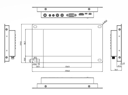 Встраиваемый монитор 7" Lilliput TK700-NP/C