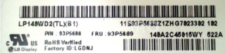 ЖК дисплей 14" LP140WD2-TLB1