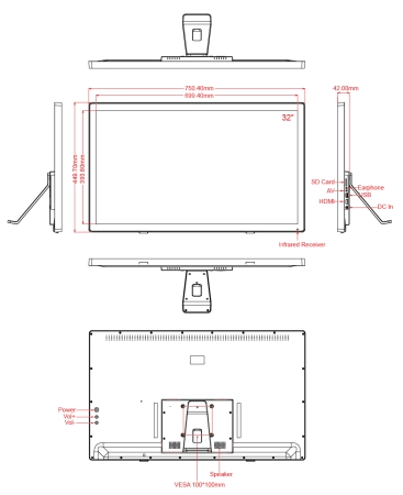 Монитор с плеером 32" HD3201