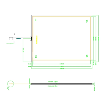 Резистивный сенсорный экран 12,1" STW-121005
