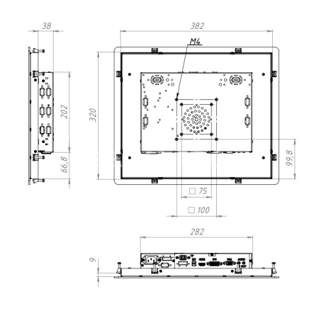 Встраиваемый сенсорный монитор 17" PF170SMC-20SPG0-HDV