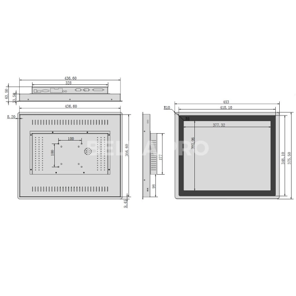 Встраиваемый сенсорный моноблок 19" PC-W190S20SAC (J1800/4/120)
