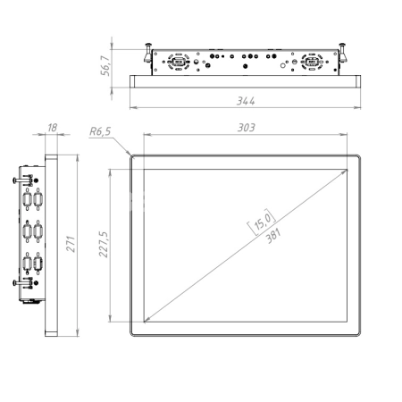 Сенсорный моноблок 15" DZ150SLP-07SPZ1-E42/J4125/4/64