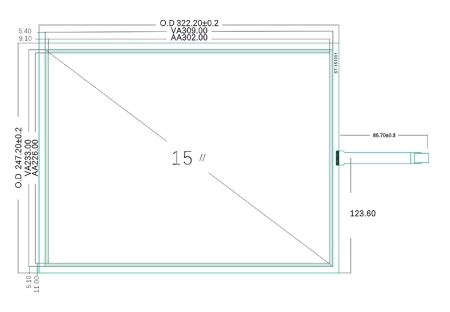 Резистивный сенсорный экран 15" ST-151001 c USB