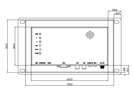 Встраиваемый монитор 7" Lilliput TK700-NP/C