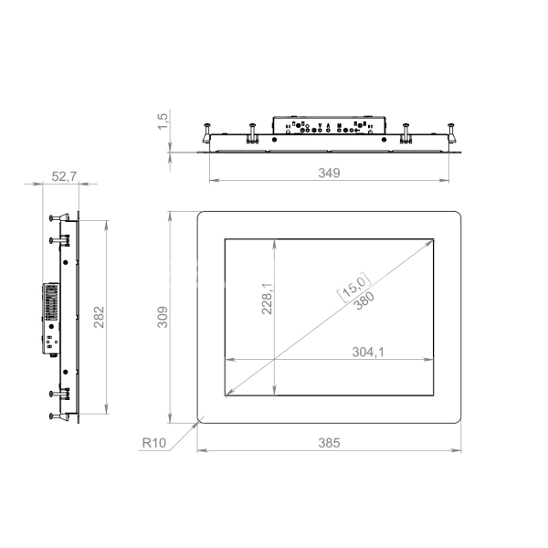 Встраиваемый монитор 15" PN150SMK6-07U1-HDV