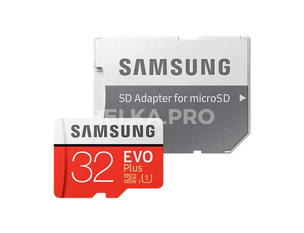 Карта памяти microSDHC UHS-I EVO PLUS 32 ГБ, 95 МБ/с, Class 10, переходник SD, MB-MC32GA/RU