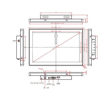 Встраиваемый монитор 12,1" PZ121WKZ-28H1-HV