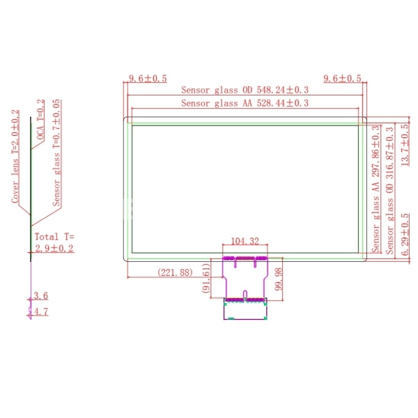 Ёмкостной сенсорный экран 23,8" EG23.8-A-1609V1 с USB