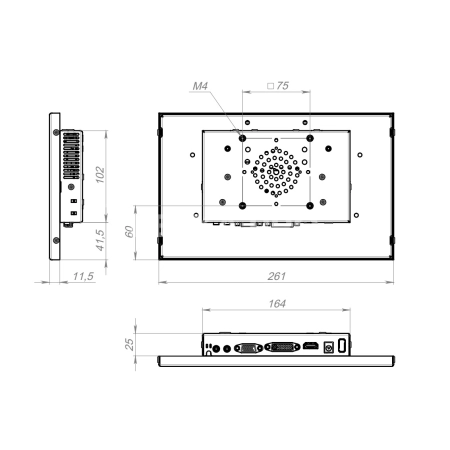 Монитор 10,1" DN101WMK6-92U1-HDV