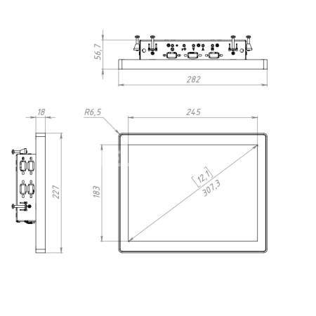 Сенсорный монитор 12,1" DZ121SLP-07HPZ1-HDV