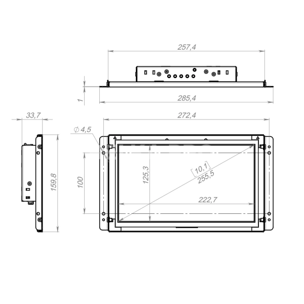 Встраиваемый сенсорный монитор 10,1" FS101WMK-06HPS1-HVA